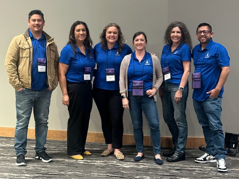 From left to right, Social Science Teacher Misael Virgen, School Counselor Yumi Saiki, Assistant Principal Courtney Quinn, CPA Coordinator Nicole Kranzberg, English Teacher Michelle Clark-Cadwell, Student Program Facilitator Erik Hernandez